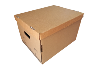 CAJA DE CARTON ARMABLE MALETA NATURAL 24X32X11